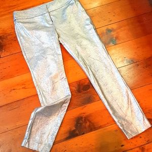 Alfani petite silver snakeskin print trouser pants.